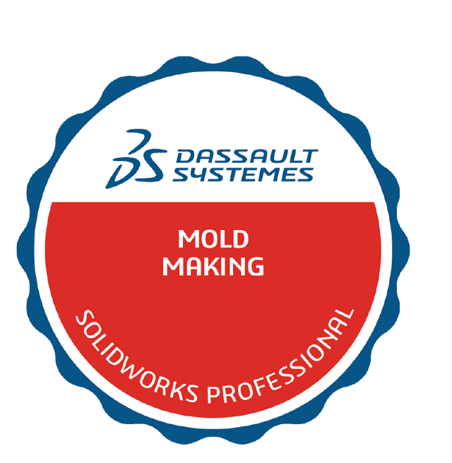 Solidworks certificate badge achieved by passing the Solidworks Mold Making Badge Exam